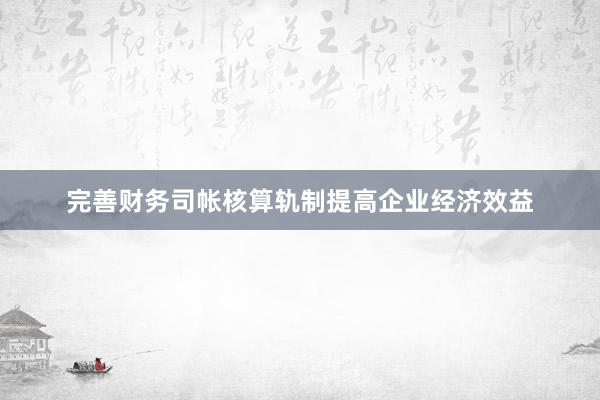 完善财务司帐核算轨制提高企业经济效益